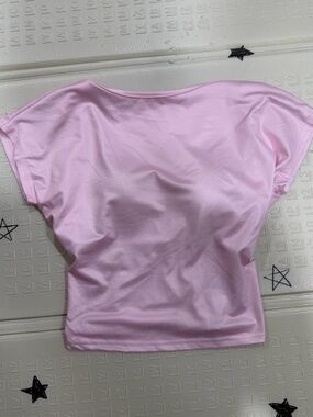 SHEIN Light Pink Cap Sleeve Crop Top